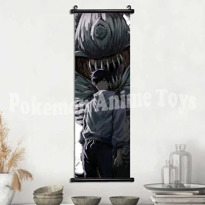 Anime J-Jujutsu Kaisen Character Gojo Satoru Room Home Decoration Mural Gift Hanging Scroll Print Canvas Poster Painting Decor