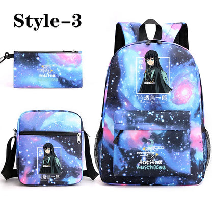 Sac à dos motif Anime Tokitou Muichirou pour adolescents, grande capacité, sac à bandoulière, sac à crayons, sacs d'école