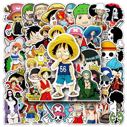 Lot de 50/100 autocollants dessin animé Attack On Titan Jujutsu Kaisen, autocollants imperméables pour skateboard, ordinateur portable, voiture, moto