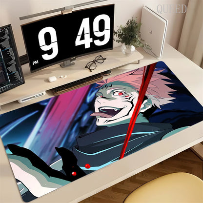 90x40CM Black Anime Jujutsu Kaisen Large Mouse Pad Ryomen Sukuna Xxl MousePads Pc Computer Gaming Accessories Non-slip Desk Mat