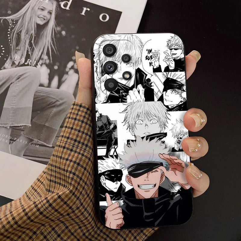 Jujutsu Kaisen Émotion K-kaisen Pour Samsung A53 A52 A33 A32 A51 A71 A21S A13 A73 A55 A22 A23 A35 A72 A54 A12 5G Noir TPU Étui de Téléphone