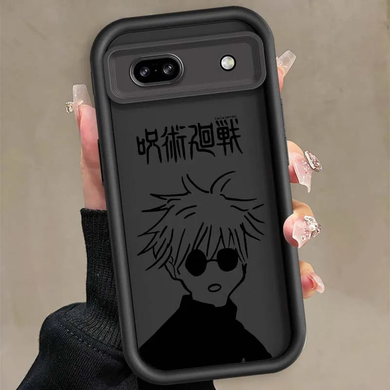 Coque de téléphone à motif d'anime Jujutsu Kaisen pour Google Pixel 9, 8A, 8, 7, 7A Pro XL 5G, motif échelle oculaire, coque souple en TPU antichoc