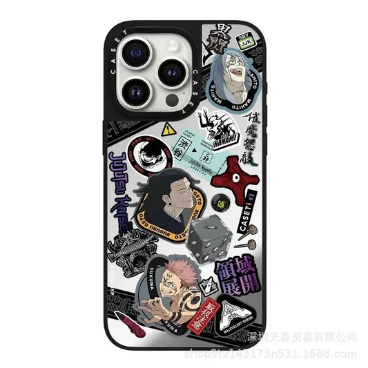 呪術廻戦 誕生日プレゼント 携帯電話ケースコレクション iPhone16Pro Max Appleミラー素材 落下防止対応