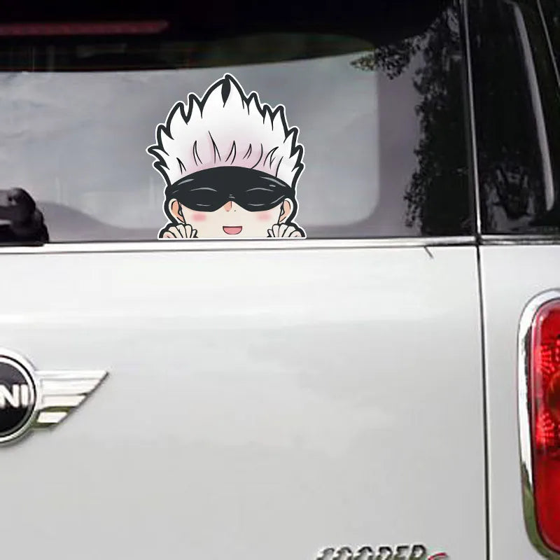 Car Stickers Jujutsu Kaisen Satoru Gojo Anime Cartoon Reflective Decoration For Windshield Bumper Trunk Motorcycles Laptop C40