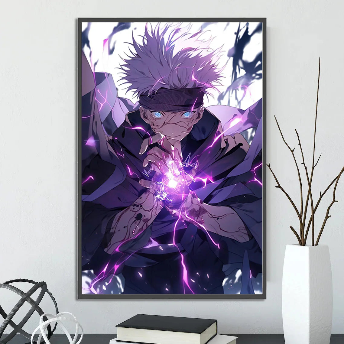 Jujutsu Kaisen Self-adhesive Poster Home Decoration Anime Figures Painting Wall Art Bedroom Cartoons Decor Gojo Satoru Wallpaper