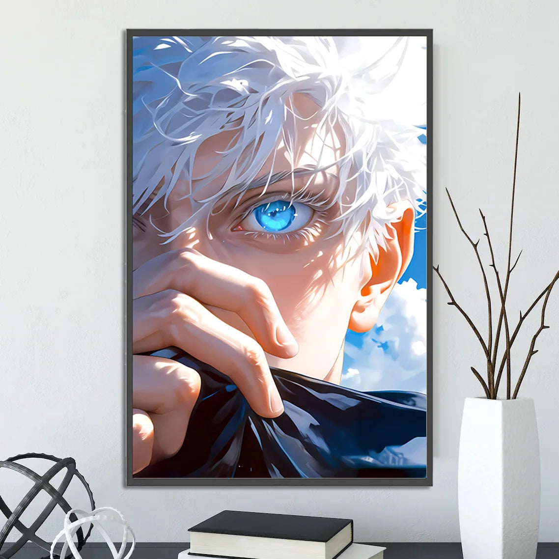 J-Jujutsu Gojo Satoru Self-adhesive Poster Painting Wall Art Bedroom Figures Home Decoration Cartoons Decor Anime Wallpaper