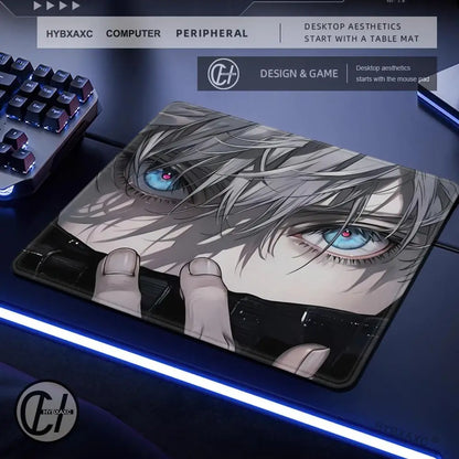 Gojo Satoru Small Gaming Mousepad Anime Jujutsu Kaisen Mouse Pad 500x500 Gamer Company Keyboard Mouse Mats Computer Desk Mat