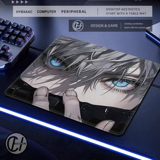 Gojo Satoru Small Gaming Mousepad Anime Jujutsu Kaisen Mouse Pad 500x500 Gamer Company Keyboard Mouse Mats Computer Desk Mat