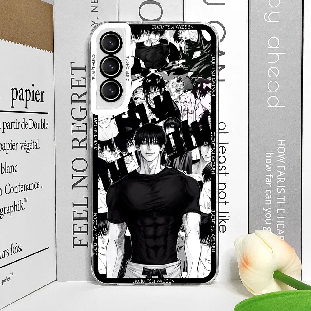 Coque souple Fushiguro Toji pour Samsung Galaxy S25, S24, S23 Ultra, S22, S21, S20 Plus, S24FE, A55, A54 5G, Anime Jujutsu Kaisen