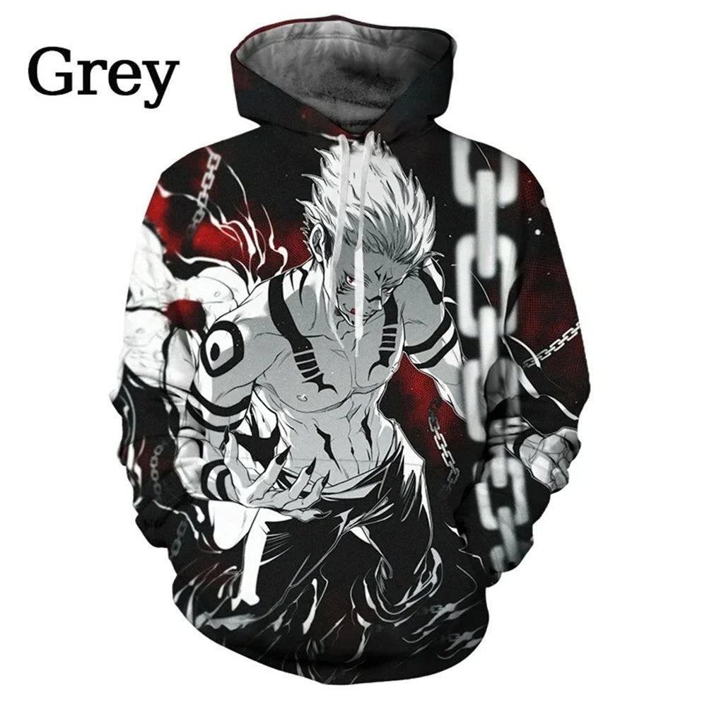 Anime Manga Jujutsu Kaisen Pattern Men's Hoodie Satoru Gojo Sweatshirt 3D Print Men's Hoodie Fashion Pullover New Men's Clothing - Jujutsu Kaisen Merch - Free Shipping Buy Now