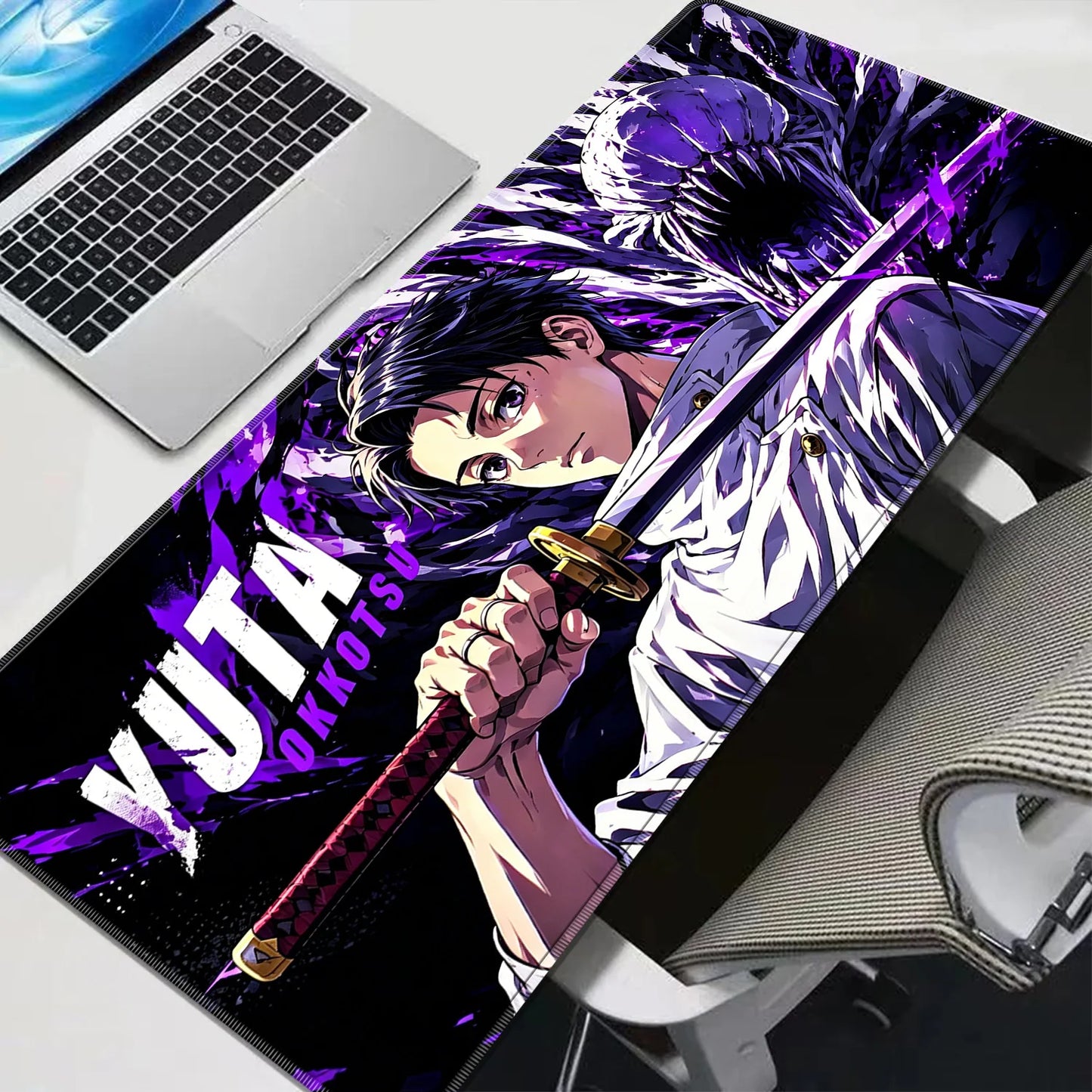 HD Anime Purple Mouse Pads Yuta Okkotsu Gaming Keyboard Rug Laptop Mousepad PC J-Jujutsu Kaisen Gamer Cabinet Extended Desk Mat
