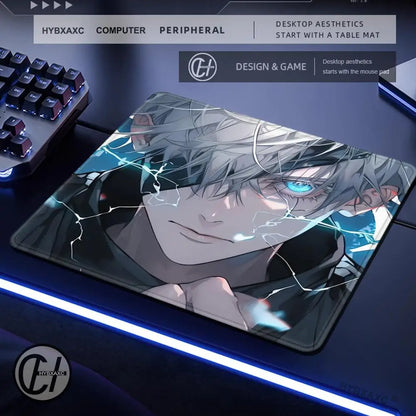 Gojo Satoru Small Gaming Mousepad Anime Jujutsu Kaisen Mouse Pad 500x500 Gamer Company Keyboard Mouse Mats Computer Desk Mat