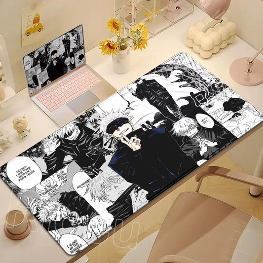 Anime Jujutsu Kaisen Mouse Pad Cool Gojo Satoru Large Gaming Mousepad Gamer Laptop Keyboard Mice Mat Computer 900×400mm Desk Mat