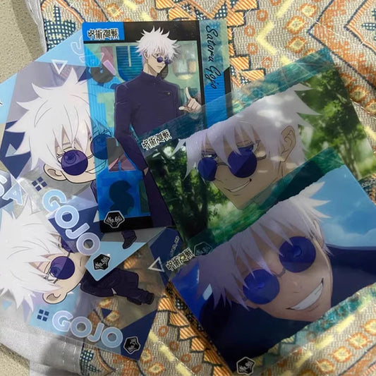 Cartes de dessin animé Jujutsu Kaisen Gojo Satoru Itadori Yuji Fushiguro Megumi, carte Flash, marque-page pour cadeaux de Collection 