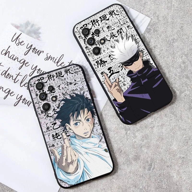 Jujutsu Kaisen Émotion K-kaisen Pour Samsung A53 A52 A33 A32 A51 A71 A21S A13 A73 A55 A22 A23 A35 A72 A54 A12 5G Noir TPU Étui de Téléphone