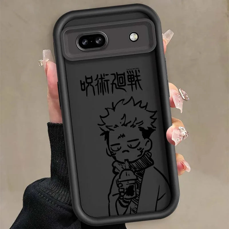 Coque de téléphone à motif d'anime Jujutsu Kaisen pour Google Pixel 9, 8A, 8, 7, 7A Pro XL 5G, motif échelle oculaire, coque souple en TPU antichoc