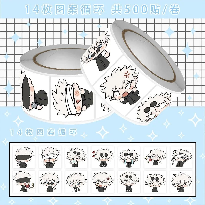 500 Jujutsu Kaisen Expression Stickers Gojo Satoru Exquisite Cute Multi-Position Anime Character for Mobile Phone Decoration