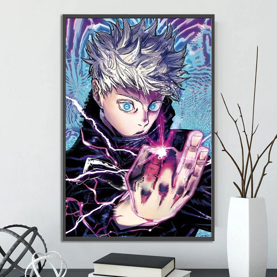 Jujutsu Kaisen Self-adhesive Poster Home Decoration Anime Figures Painting Wall Art Bedroom Cartoons Decor Gojo Satoru Wallpaper