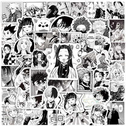 Lot de 50/100 autocollants graffitis pour enfants, mélange de dessins animés Jujutsu Kaisen Hunter x Hunter My Heroes Academy Attack on Titan