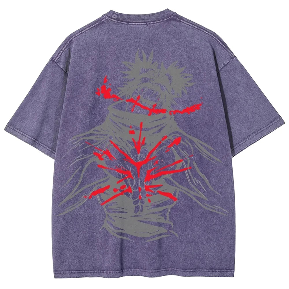 Vintage Jujutsu Kaisen CHOSO T-shirt Women's and Men's Anime Washed Cotton T Shirt Summer Harajuku Street Men Tops Clothing - Jujutsu Kaisen Merch - Free Shipping Buy Now