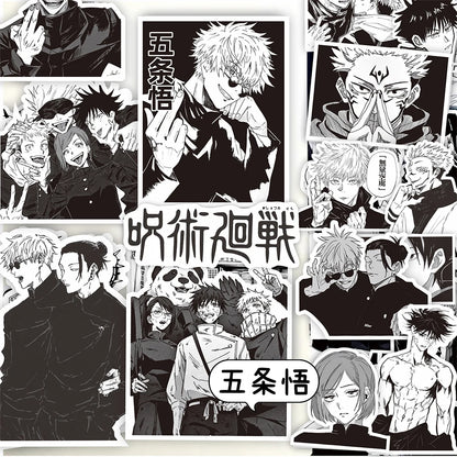 10/30/65pcs Black White Jujutsu Kaisen Anime Stickers Cool Satoru Gojo Cartoon Decals Phone Skateboard Luggage Graffiti Sticker