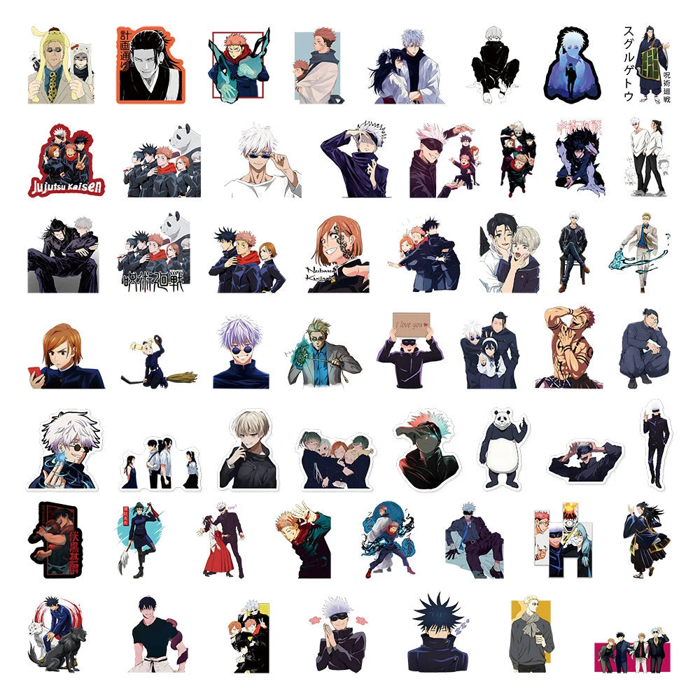 10/30/50pcs Cartoon Jujutsu Kaisen Anime Stickers Itadori Yuji Satoru Gojo Decal Notebook Laptop Skateboard Cool Sticker Kid Toy