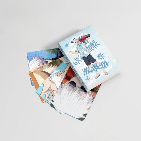 Lot de 55 cartes de collection Jujutsu Kaisen dans une boîte de 57 x 86 mm – Cartes postales laser LOMO pour les cinéphiles