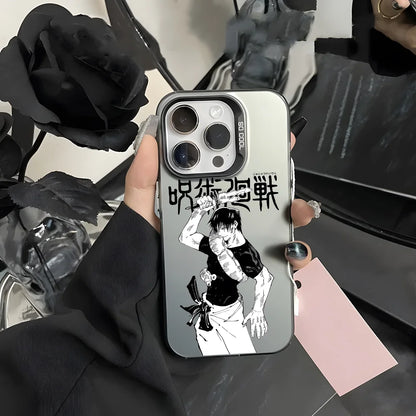 Coque de téléphone J-Jujutsu Toji Kaisen F-Fushiguro pour iPhone 16 15 14 13 12 11 Pro Max Noir Violet Mat Ultra-mince Doux Candy Abraz