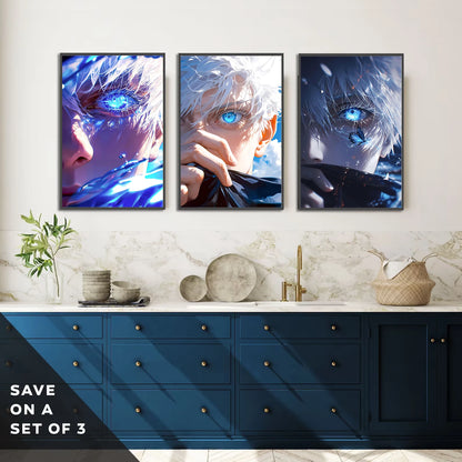J-Jujutsu Gojo Satoru Self-adhesive Poster Painting Wall Art Bedroom Figures Home Decoration Cartoons Decor Anime Wallpaper
