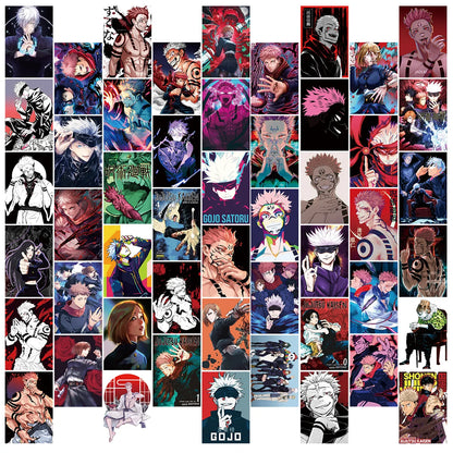50Pcs Anime Jujutsu Kaisen Poster Stickers DIY Stickers Scrapbooking Phone Luggage Skateboard Waterproof Graffiti Decals