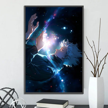 J-Jujutsu Gojo Satoru Self-adhesive Poster Painting Wall Art Bedroom Figures Home Decoration Cartoons Decor Anime Wallpaper