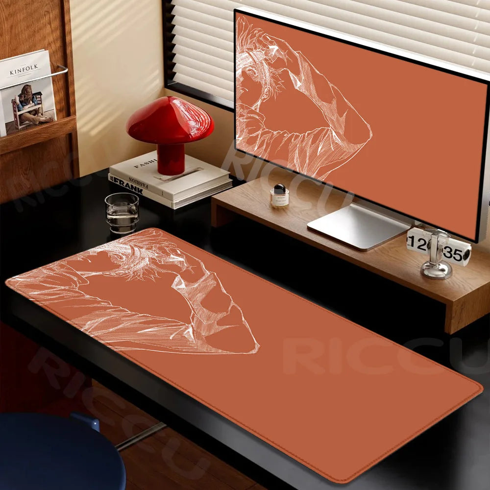 Large Gaming Mouse Pad J-ujutsu Kaisen Gojo Satoru Mouse pad LockEdge Thickened Computer Keyboard Desk Mat Rubber Anti slip Mats