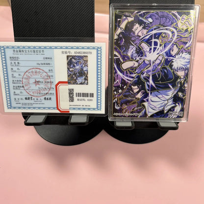 Anime Demon Slayer Jujutsu Kaisen Farang Metal Card Certificates Collectible Cards Christmas Birthday Gifts Children's Toys