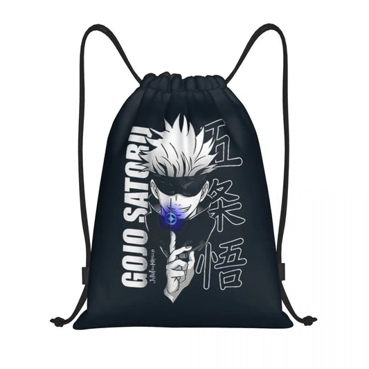 Sac à dos à cordon de serrage Anime Jujutsu Kaisen Gojo Satoru, sac de sport, sac de sport, sac à cordon résistant à l'eau pour la course à pied