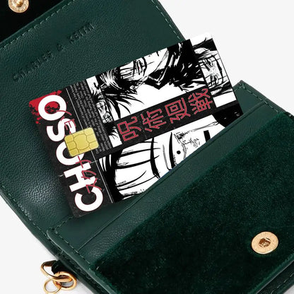 Choso Jujutsu Kaisen Anime Fashion Matte Gold Silver Black Matte Film Skin Sticker Tape for Bank Credit Debit Card