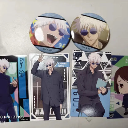 Cartes de dessin animé Jujutsu Kaisen Gojo Satoru Itadori Yuji Fushiguro Megumi, carte Flash, marque-page pour cadeaux de Collection 
