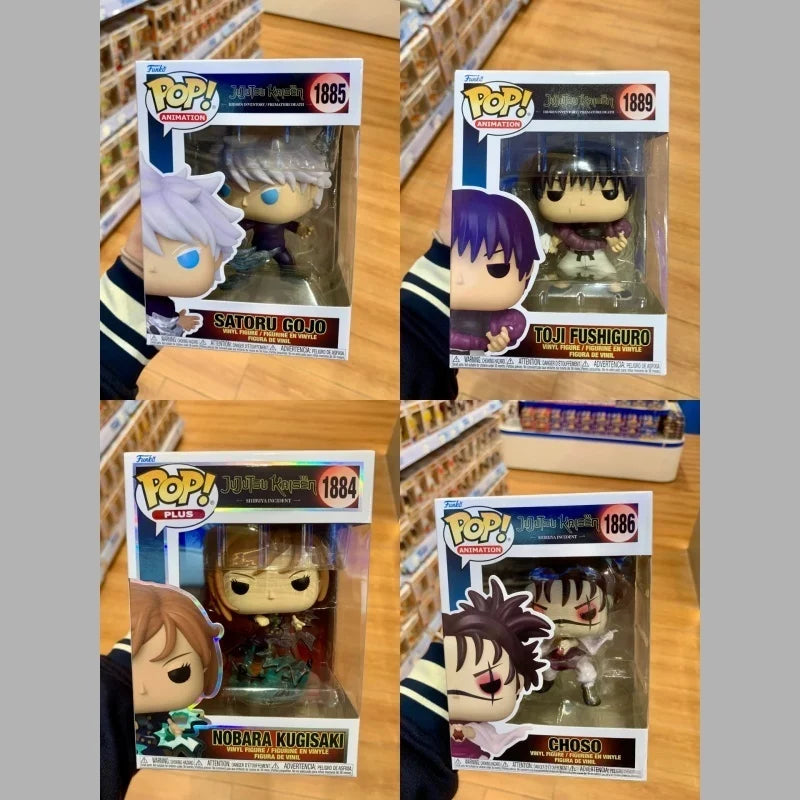 Jujutsu Kaisen Action Figure Funko Pop Gojo Satoru 1888#  Kugisaki Nobara 1884# Geto Suguru 1891# Fushiguro Toji 1889# Doll Toys