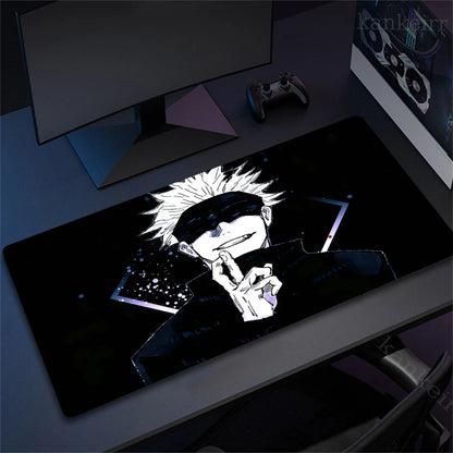 Jujutsu Kaisen Mouse Pad Anime Carpet PC Gamer Computer Black White Keyboard Gaming Accessories Desk Mat Gojo Satoru XL Mousepad