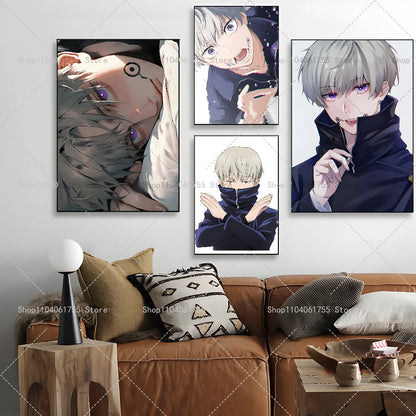 1PC Anime Jujutsu Kaisen Inumaki Toge Poster Self-adhesive Art Waterproof Paper Sticker Coffee House Bar Room Wall Decor