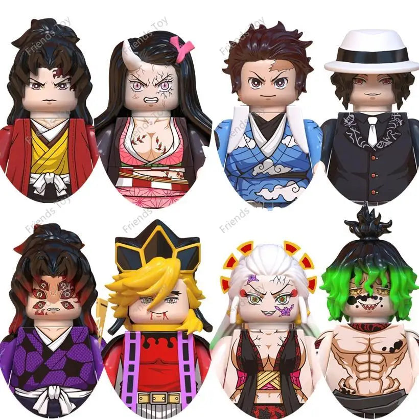 8 pièces/ensemble Jujutsu Kaisen Itadori Yuji Fushiguro Megumi Anime Mini homme blocs Figure