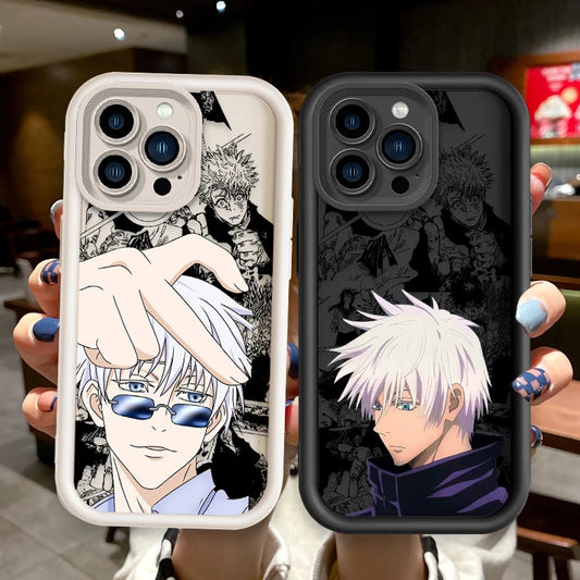 Coque souple Jujutsu Kaisen Gojo Satoru Plus pour iPhone 15, 14, 13, 12, 11, Mini, XS, XR, X, 8, 7 Pro Max