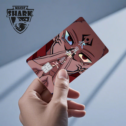 J-Jujutsu K-Kaisen Anime Laser Holographic Itadori Yuji Megumi Fushiguro Gojo Satoru Credit Debit Bank Card Sticker Film Skin