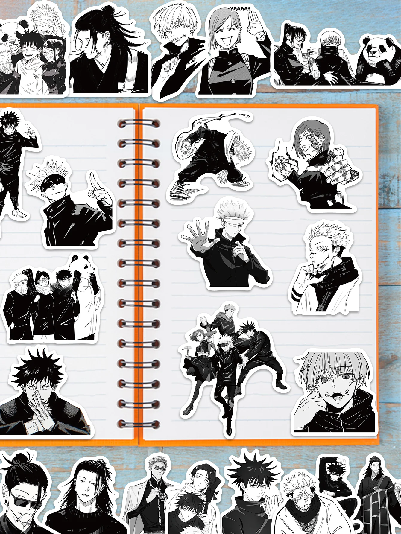 50/100PCS anime Jujutsu Kaisen stickers black and white style graffiti stickers DIY car phone laptop skateboard guitar stickers