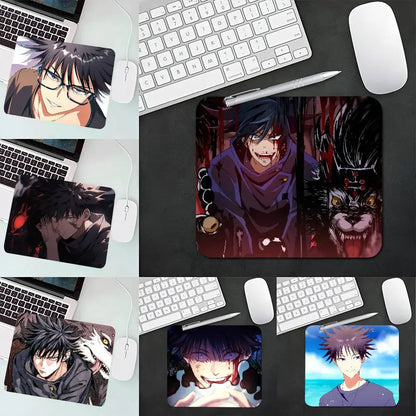 Anime Jujutsu Kaisen Fushiguro Megumi Mousepad Small LockEdge Mouse Pad For Gamers Computer Desk Pad Rectangular Anti-slip