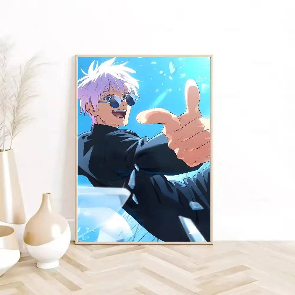 1PC Jujutsu Kaisen G-Gojo S-Satoru Poster  Self-adhesive Art Waterproof Paper Sticker Coffee House Bar Dorm Room Wall Decor