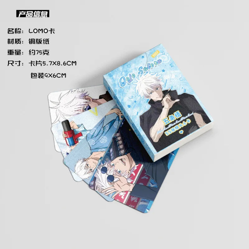 New 55pcs Jujutsu Kaisen Japanese Anime Laser Small Cards Games Postcards Message Photo Gift Fan Game Gojo Cards Collection
