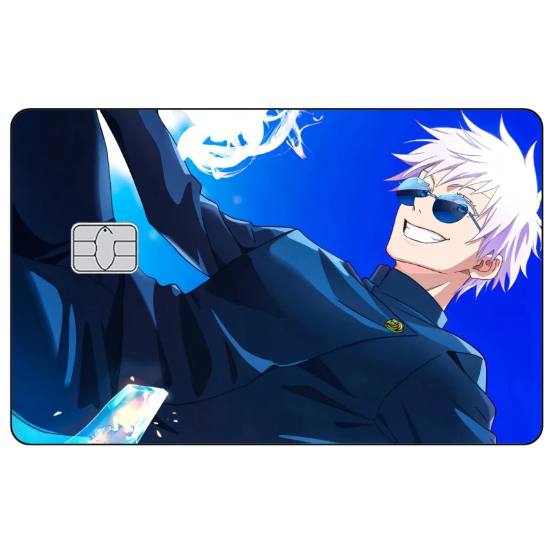 Jujutsu Kaisen Credit Card Skin Sticker Gojo Satoru Stickers for VISA JCB Mastercard and Other IC Bank Card Decoration Protect