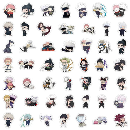 Lot de 10, 30, 50 ou 100 autocollants Kawaii en PVC, motif dessin animé Jujutsu Kaisen, graffiti, pour ordinateur portable, guitare, DIY, cadeau pour enfant