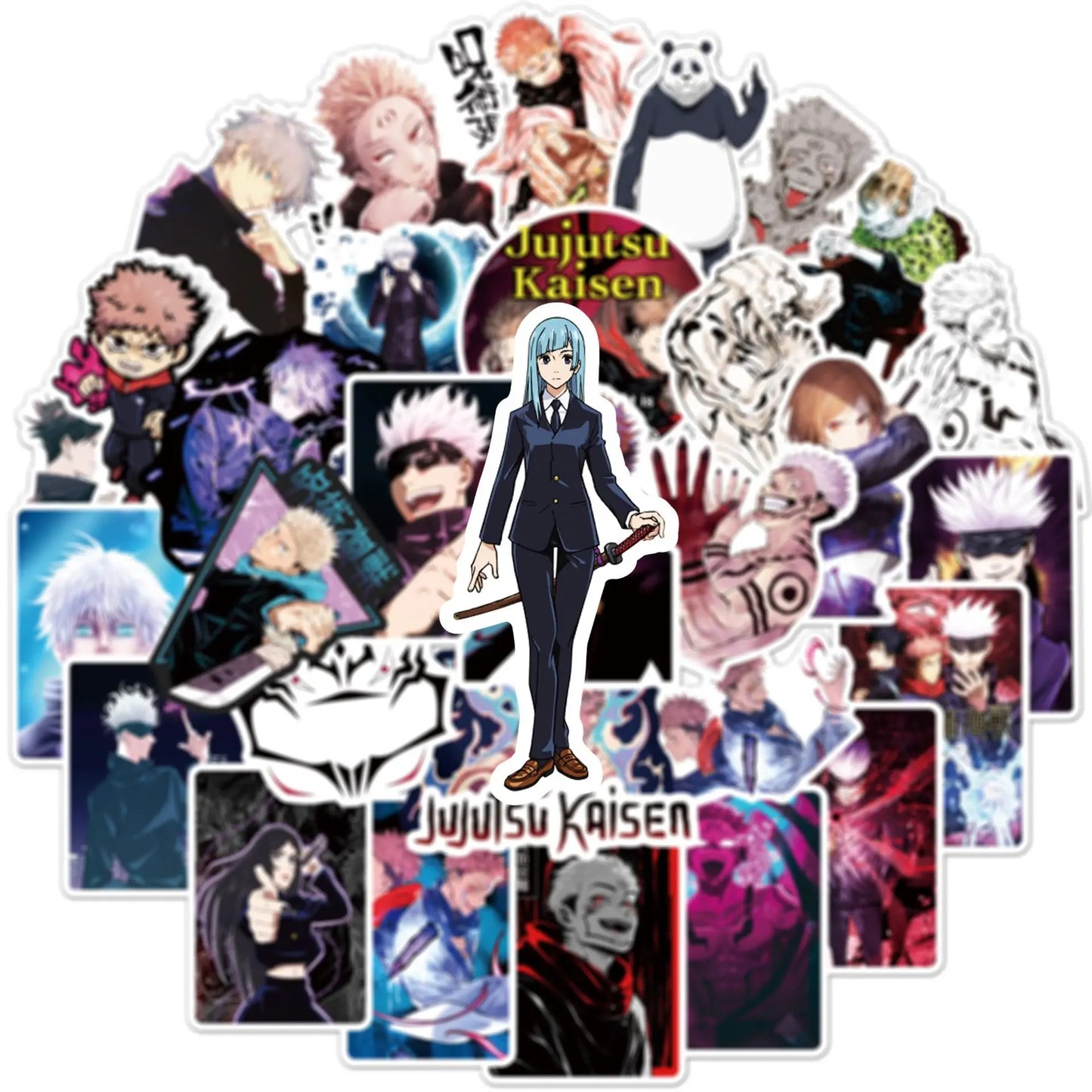 50Pcs Jujutsu Kaisen Graffiti Stickers Water Bottle Laptop Phone Bicycle Luggage Case Skateboard Children Adult Sticker