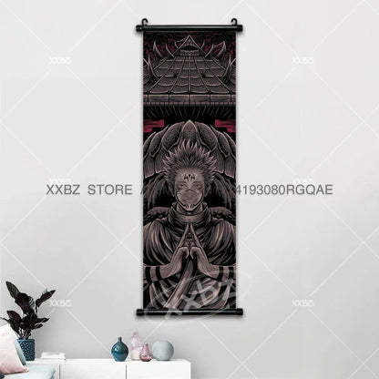 Jujutsu Kaisen Anime Poster Itadori Yuji Wall Art Fushiguro Megumi Room Decor Gojo Satoru Hanging Painting Nobara Scroll Picture